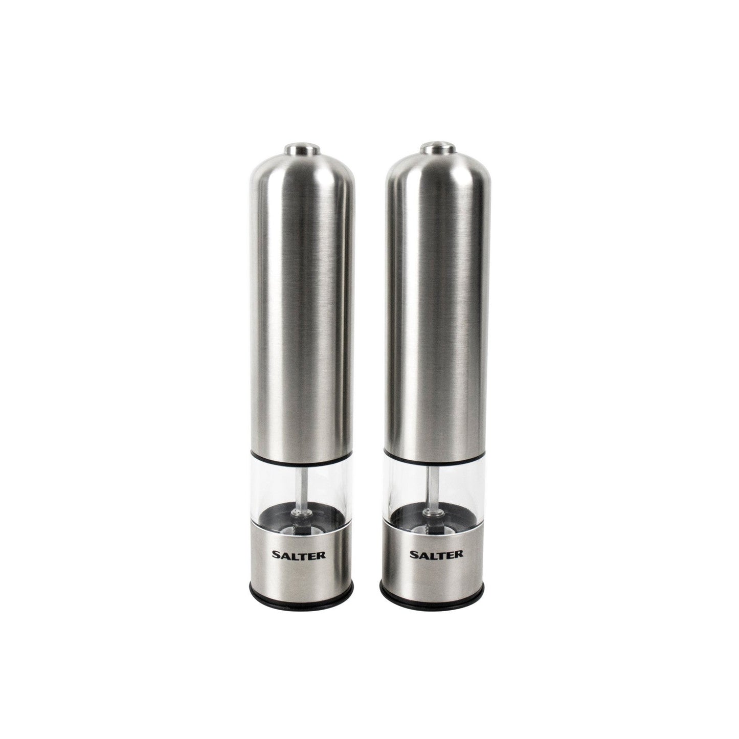 Salter Electric Mill Salt and Pepper Grinder Set Stainless Steel - Battery Powered