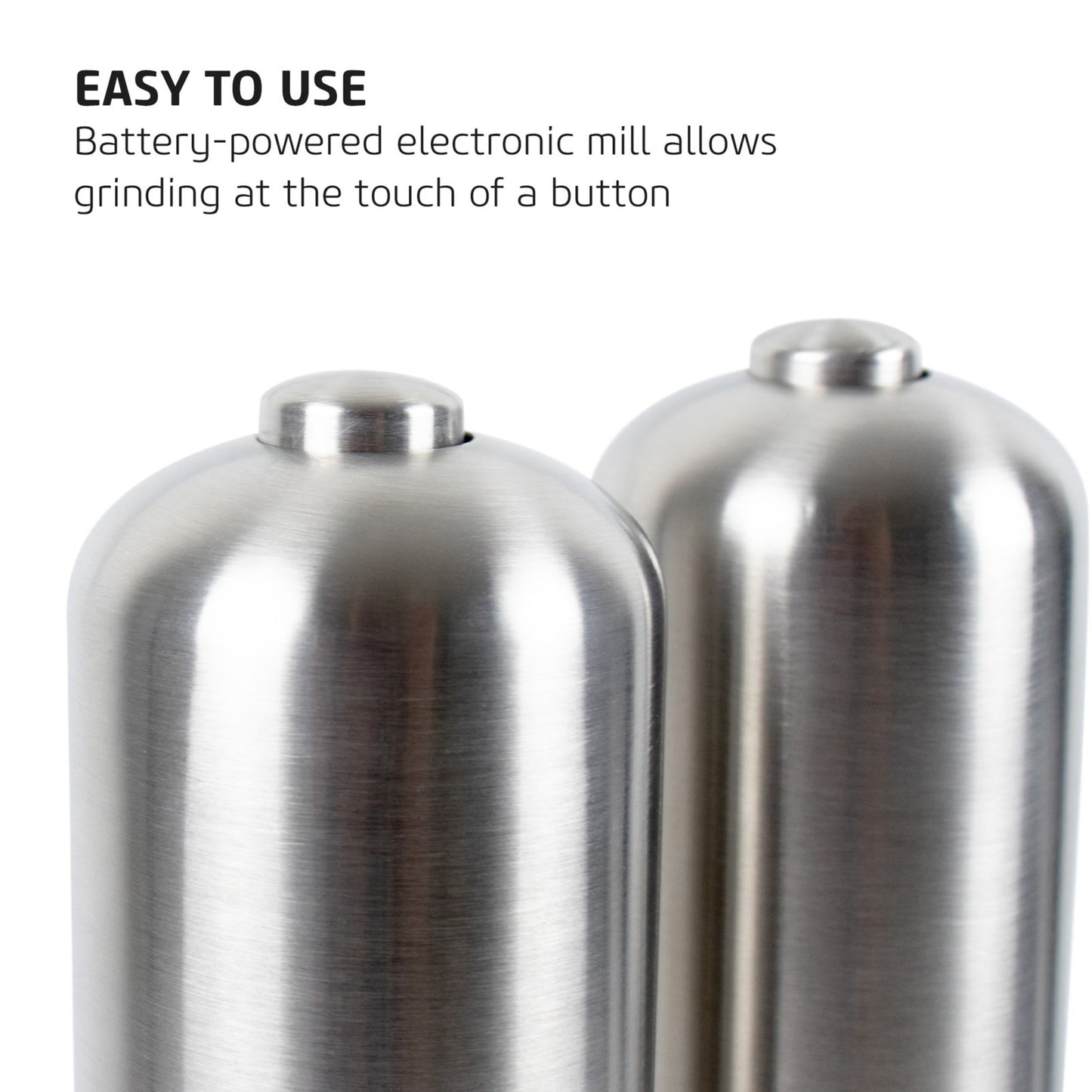 Salter Electric Mill Salt and Pepper Grinder Set Stainless Steel - Battery Powered