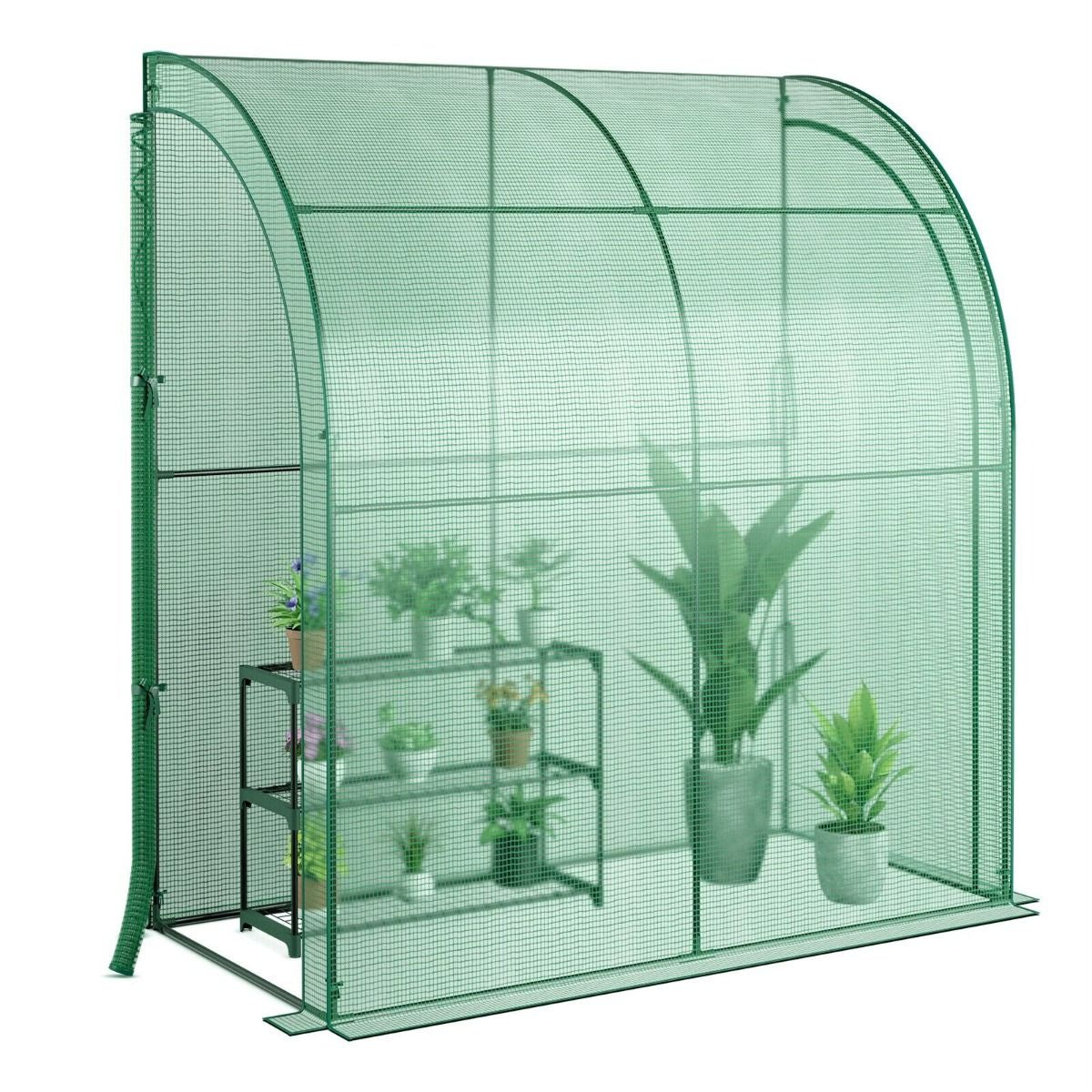200 X 100 X 215Cm Walk in Greenhouse with 3-Tier Plant Stand