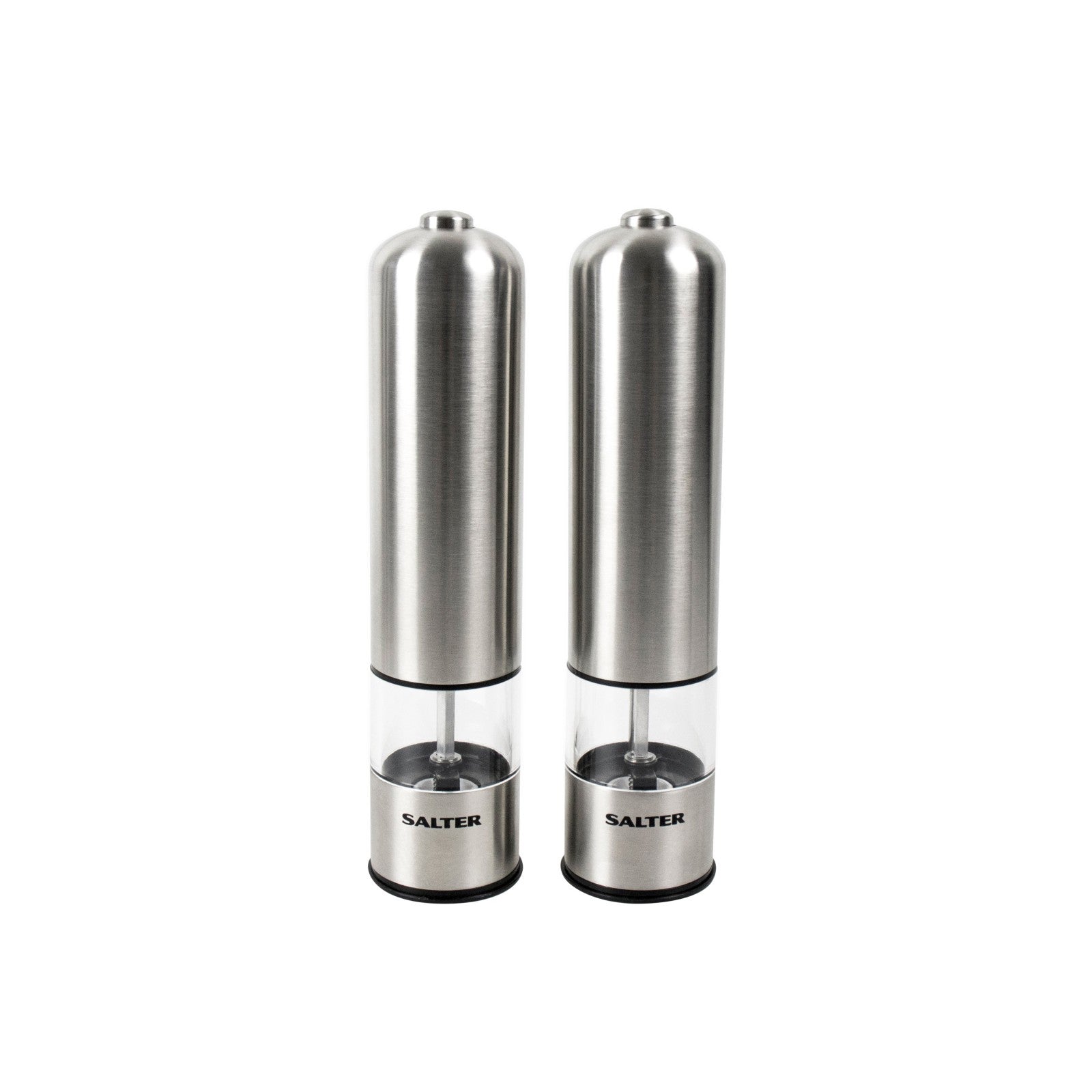 Salter Electric Mill Salt and Pepper Grinder Set Stainless Steel - Battery Powered