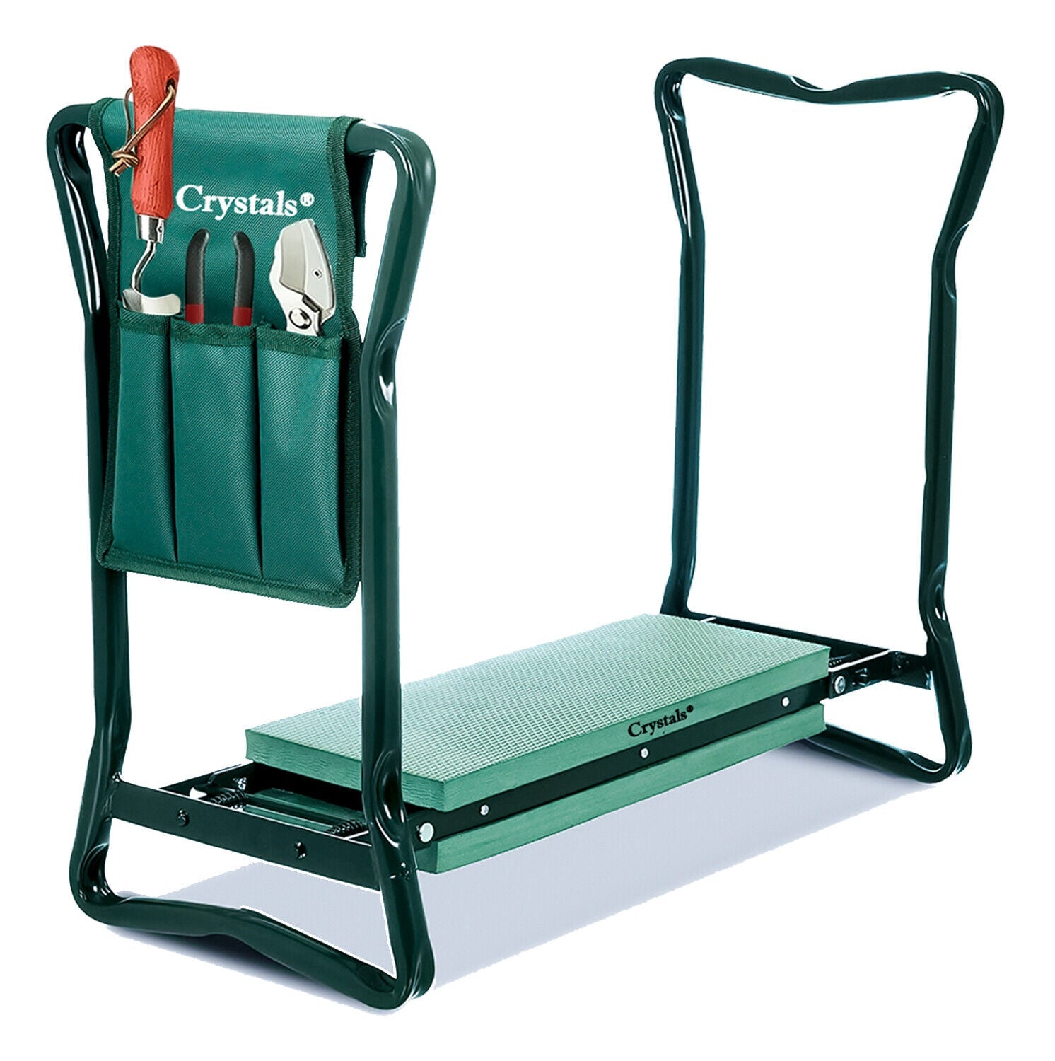 2-In-1 Folding Gardening Padded Seat and Kneeling Stool Tool Bag